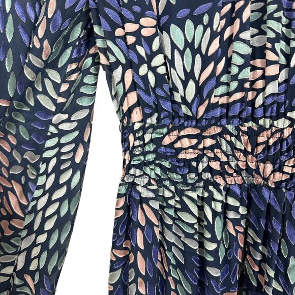 Shoshanna Tiered Embroidered Zanita Multicolor Long Sleeve Midi Dress Size 2 - Picture 14 of 16